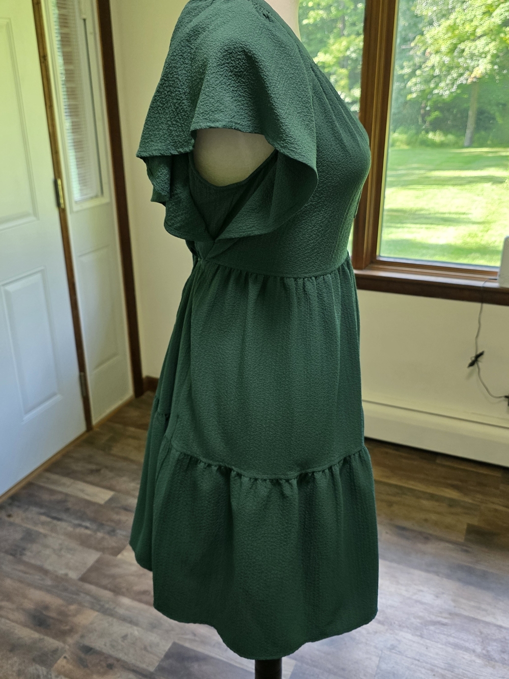 Calvin Klein Flutter-Sleeve Tiered Mini Dress - Picture 4 of 12